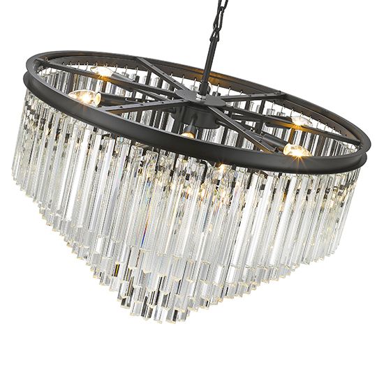 LX-Richmond LXRICH055CS10DECO 10 Bulb Crystal Decorative Ceiling Pendant Light