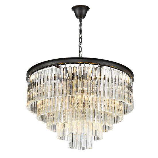 LX-Richmond LXRICH055CS10DECO 10 Bulb Crystal Decorative Ceiling Pendant Light