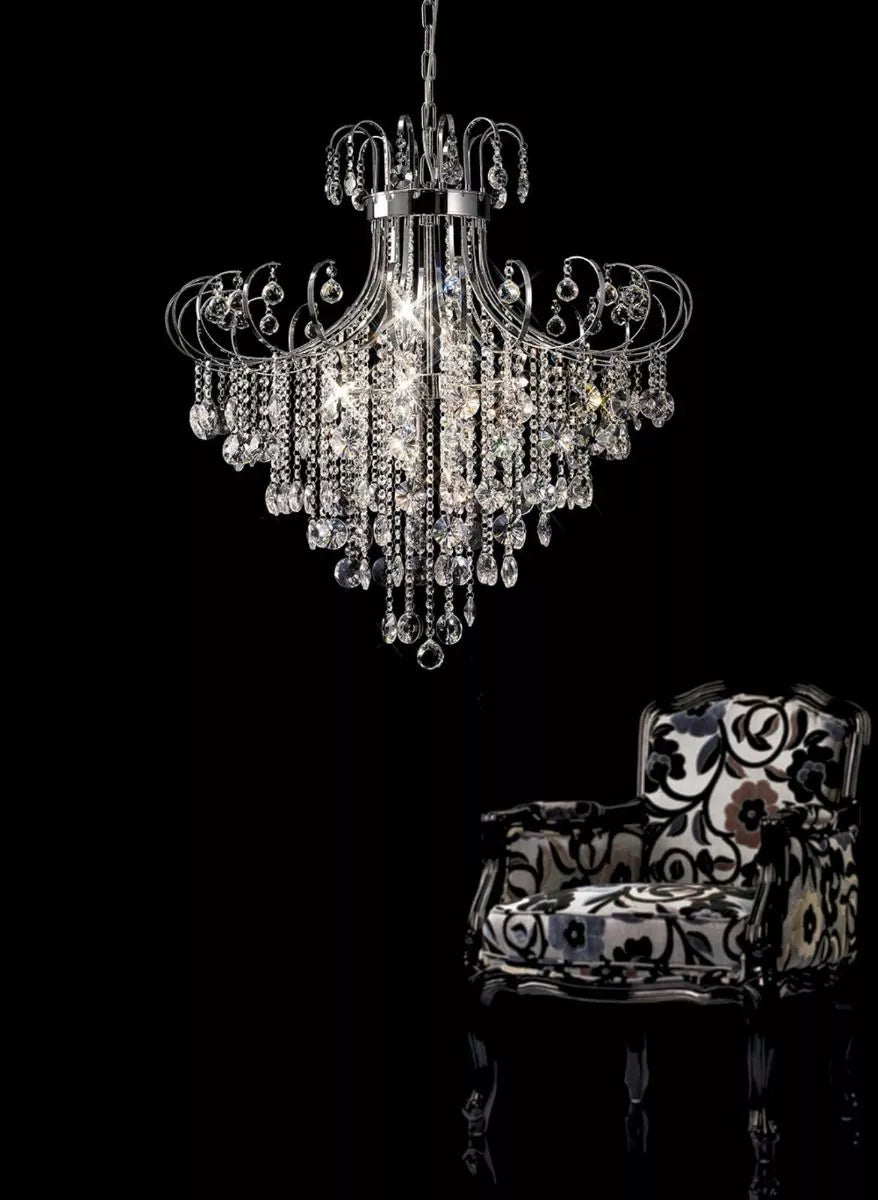 Diyas IL31058 Rosina 8 Light Polished Chrome Crystal Pendant