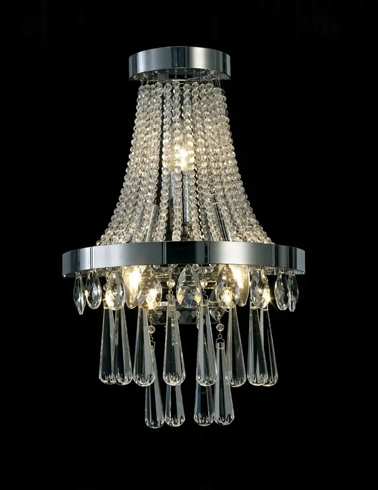 IL31434 Diyas Sophia 3 Light E14 Wall Lamp Polished Chrome/Crystal