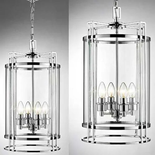 Eaton Pendant Diyas IL31083  4 Light Ceiling Lantern Polished Chrome Frame