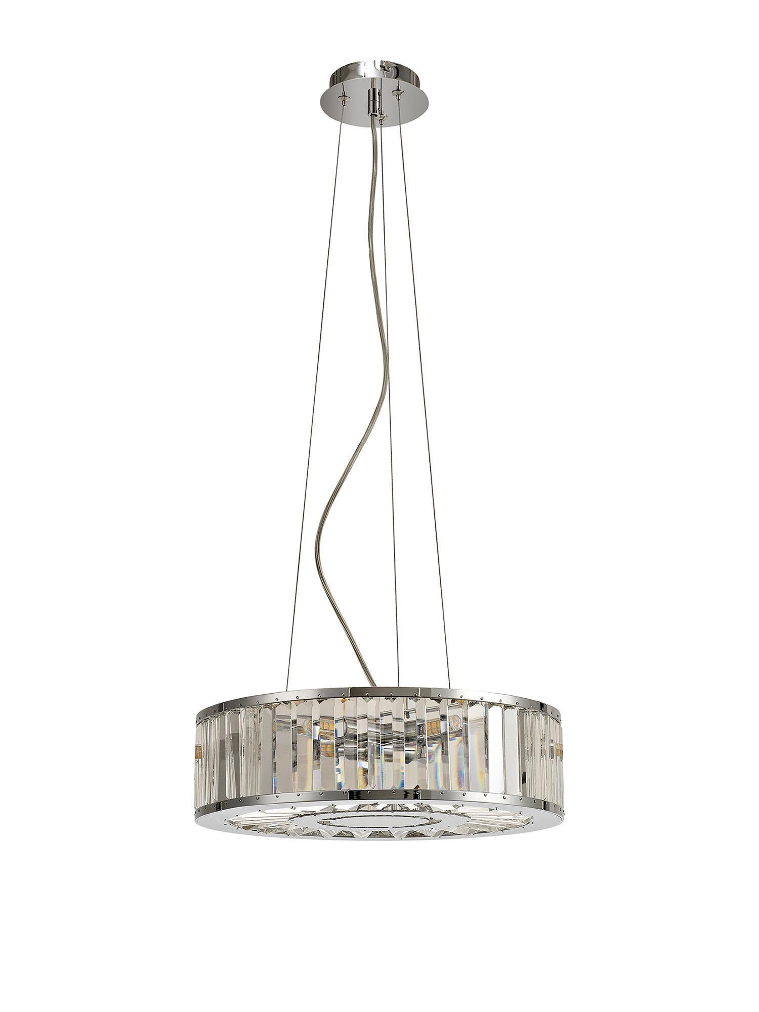 Torre Crystal 5 Light Pendant with Polished Chrome Frame by Diyas IL30072