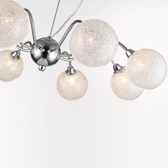 LXWIMB062CL8DECO  LX-Wimbledon 8 Bulb Decorative Ceiling Pendant Light in Chrome and Clear