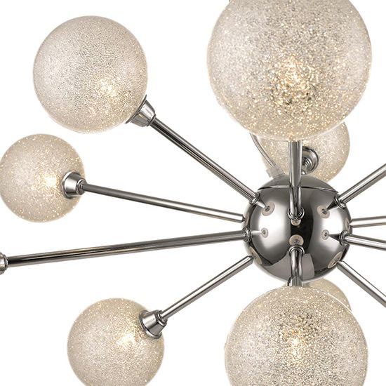 LX-Wimbledon 12 Bulb Decorative Clear And Chrome Ceiling Pendant Light LXWIMB076CL12DECO.