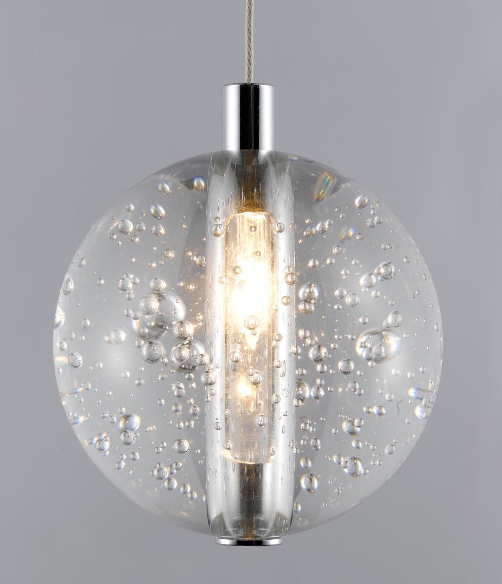 PD1302-9A CH/CL Avivo Bubbles 9 Light Pendant Chrome Clear Glass Ceiling Fitting