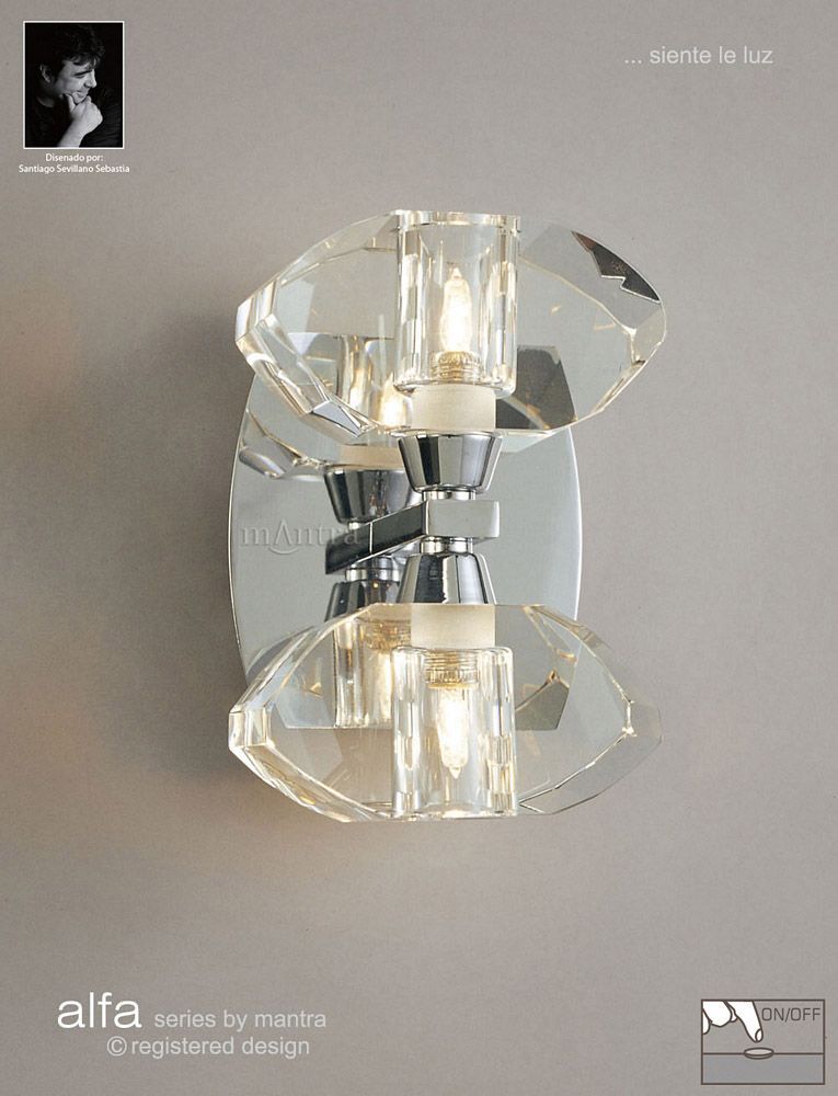 M0424/S Mantra Alfa Wall 2 Light Polished Chrome Switched