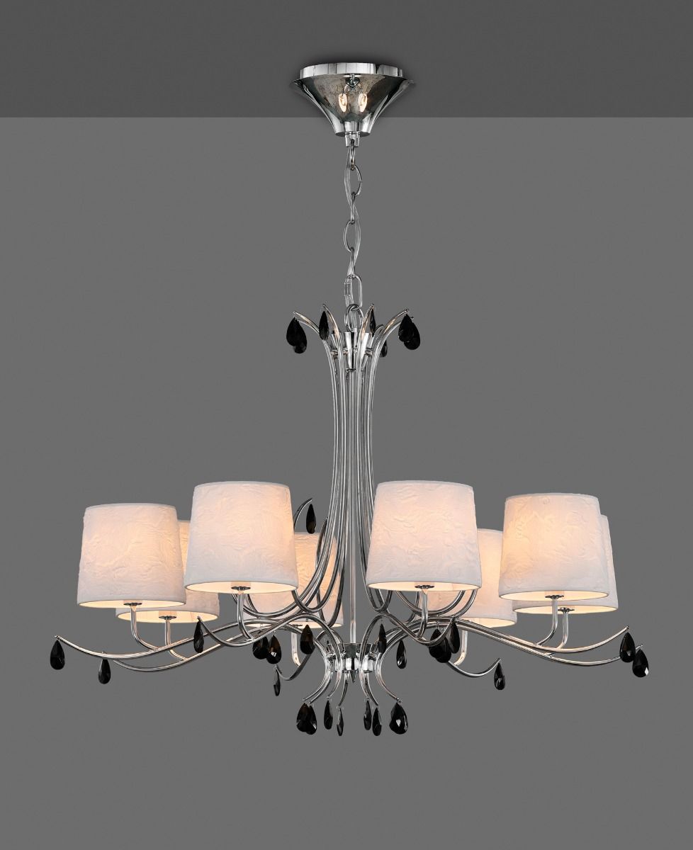 M6312 Mantra Andrea Crystal Extra Large 8 Light Chandelier Polished Chrome Frame