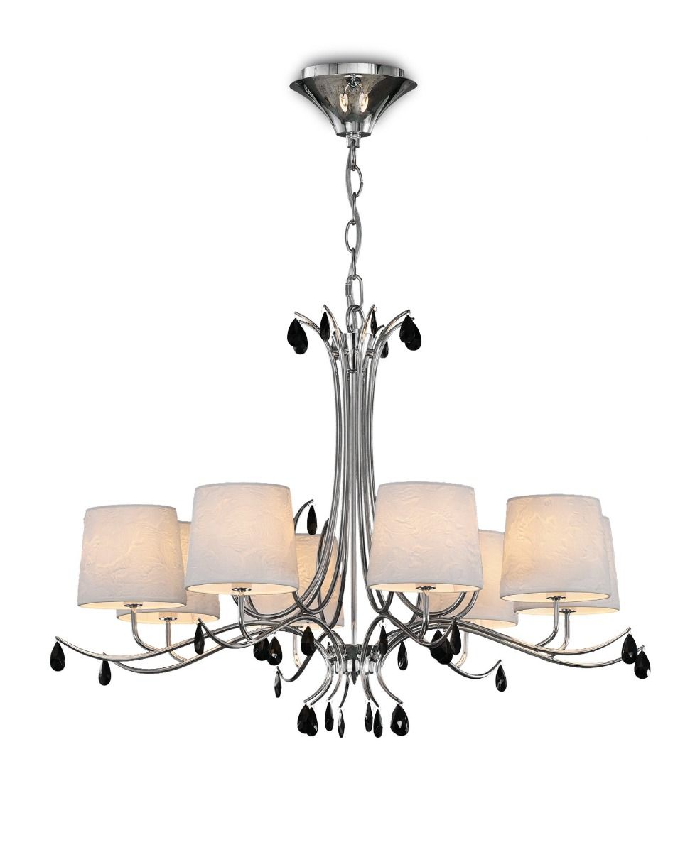 M6312 Mantra Andrea Crystal Extra Large 8 Light Chandelier Polished Chrome Frame