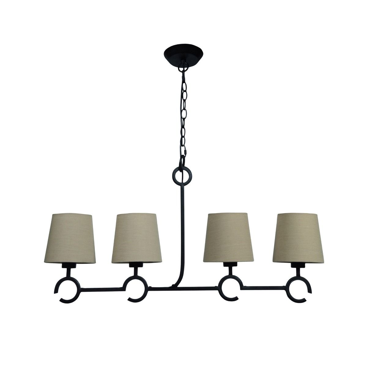 M5212 Mantra Argi Pendant 4 Light Line E27 Taupe Shades Brown Oxide