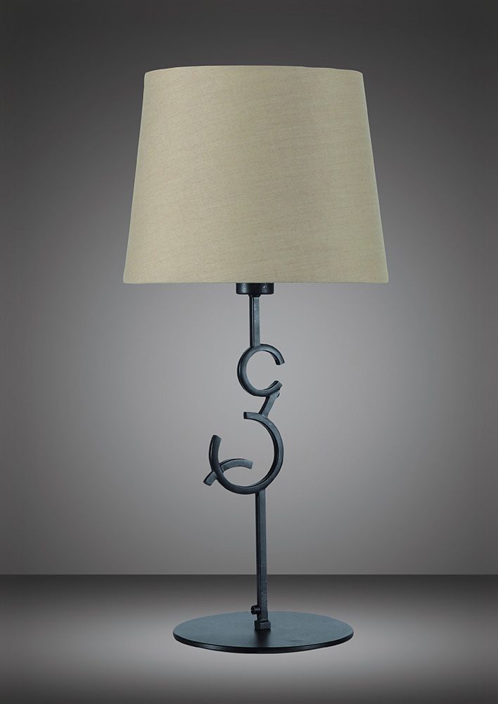 M5218 Mantra Argi Table Lamp 1 Light E27 Large Taupe Shade Brown Oxide