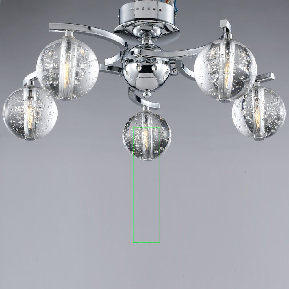 FX1302-5A CH/CL Avivo Bubbles 5 Light Flush Chrome Clear Glass Ceiling Fitting