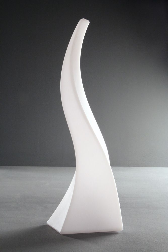 M1326 Mantra Flame Single Outdoor Floor Lamp White Polyethylene