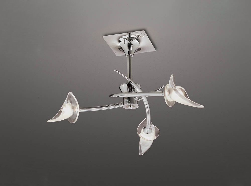 M0306 Mantra Flavia Semi Flush Ceiling 3 Light Round Polished Chrome