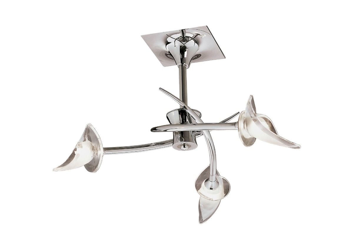 M0306 Mantra Flavia Semi Flush Ceiling 3 Light Round Polished Chrome