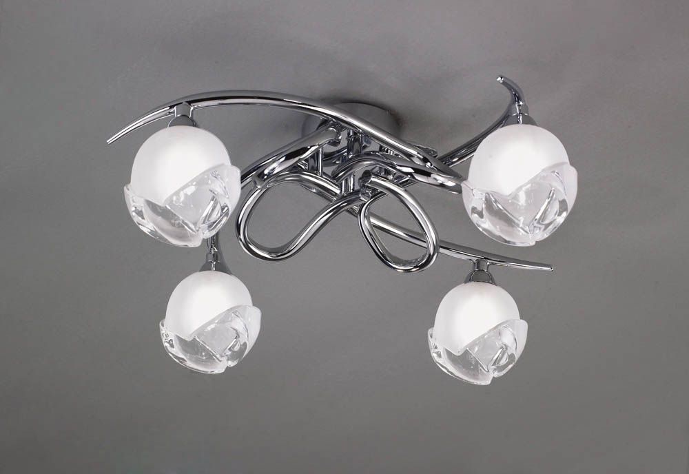 M0807 Mantra Fragma 4 Light Semi-Flush Ceiling Fitting G9 Polished Chrome