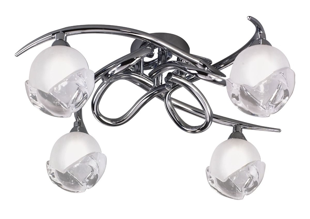 M0807 Mantra Fragma 4 Light Semi-Flush Ceiling Fitting G9 Polished Chrome