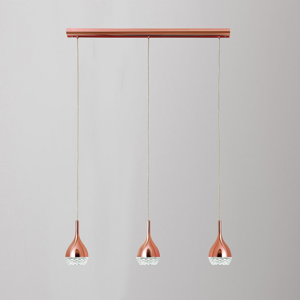 M5166  Mantra Khalifa Pendant 3 Light GU10 Line Copper