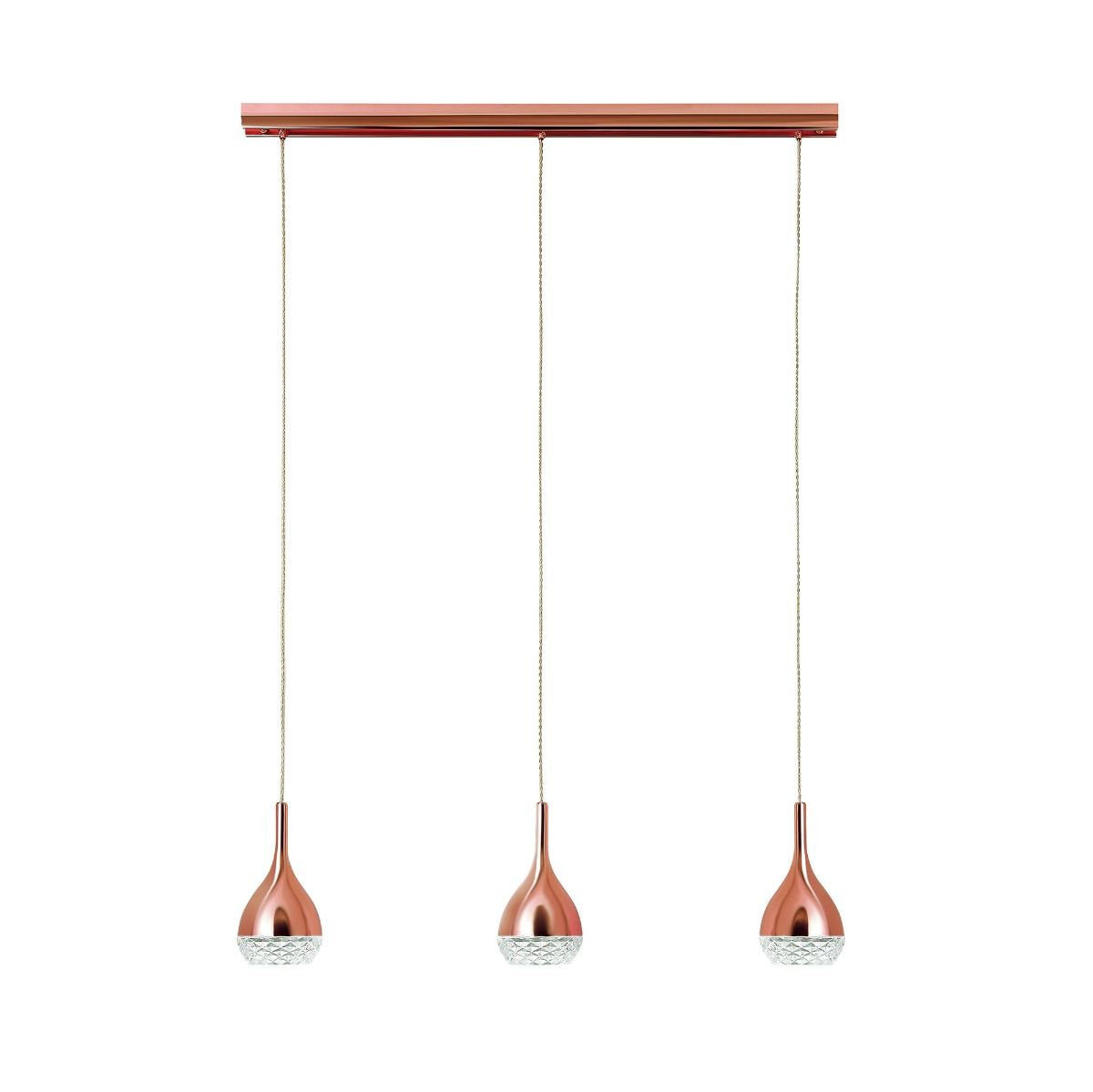 M5166  Mantra Khalifa Pendant 3 Light GU10 Line Copper