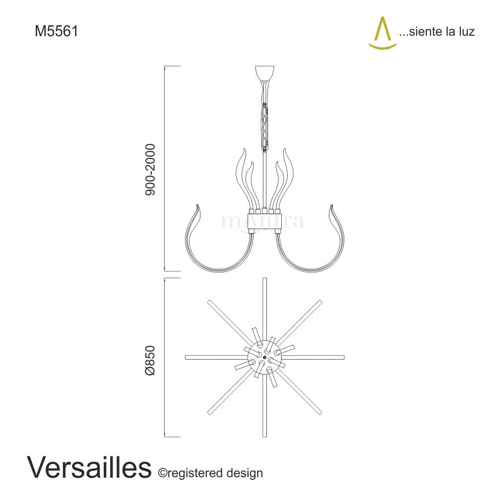 M5561 Mantra Versailles LED Polished Chrome Pendant