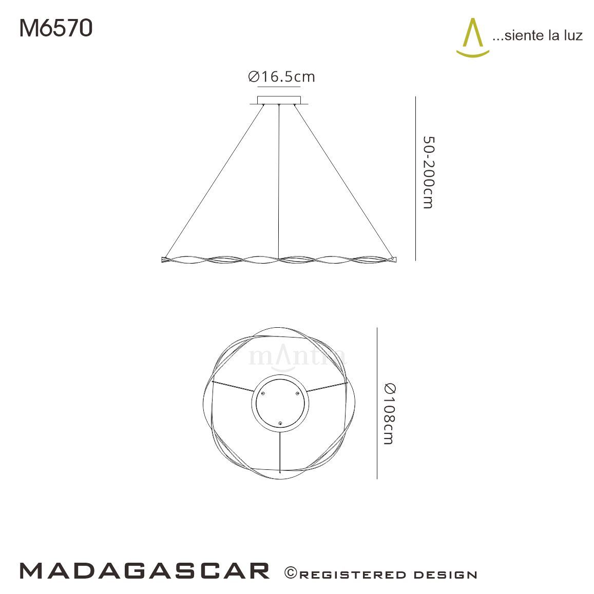 M6570 Mantra Madagascar Large Ceiling LED White Pendant