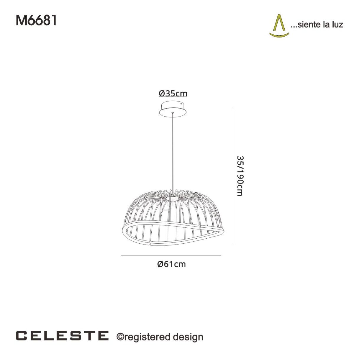 M6681 Mantra Celeste Medium Ceiling LED White Pendant