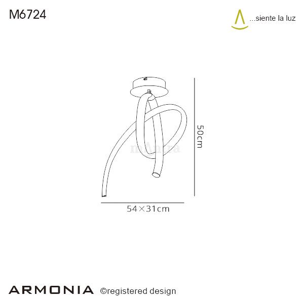 M6724 Mantra Armonia Semi Flush Ceiling Fitting 40W LED 3000K 3000lm White Chrome