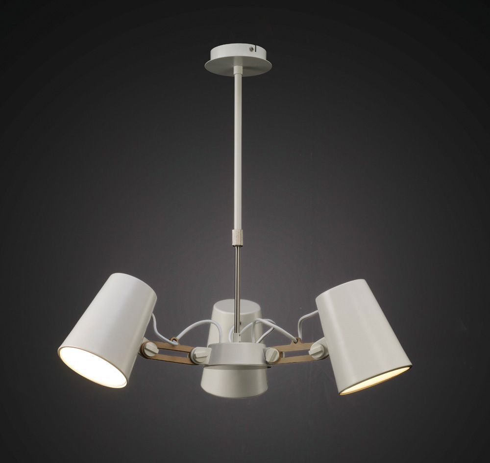 M3771 Mantra Looker Pendant Fitting 3 Light Matte White Beech