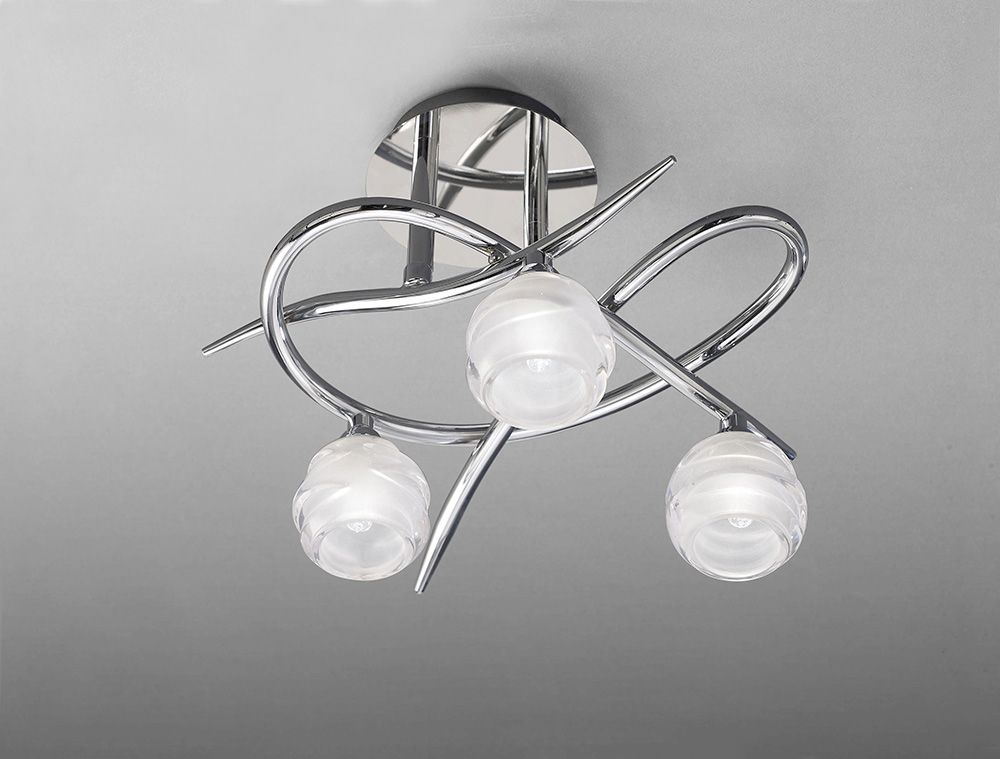 M1804 Mantra Loop Ceiling Fitting 3 Light G9 ECO Polished Chrome