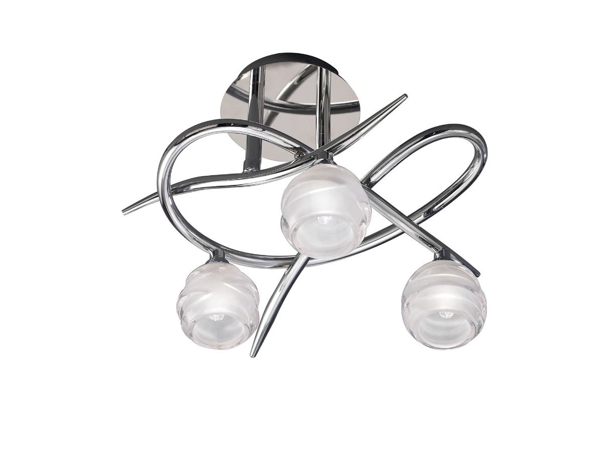 M1804 Mantra Loop Ceiling Fitting 3 Light G9 ECO Polished Chrome