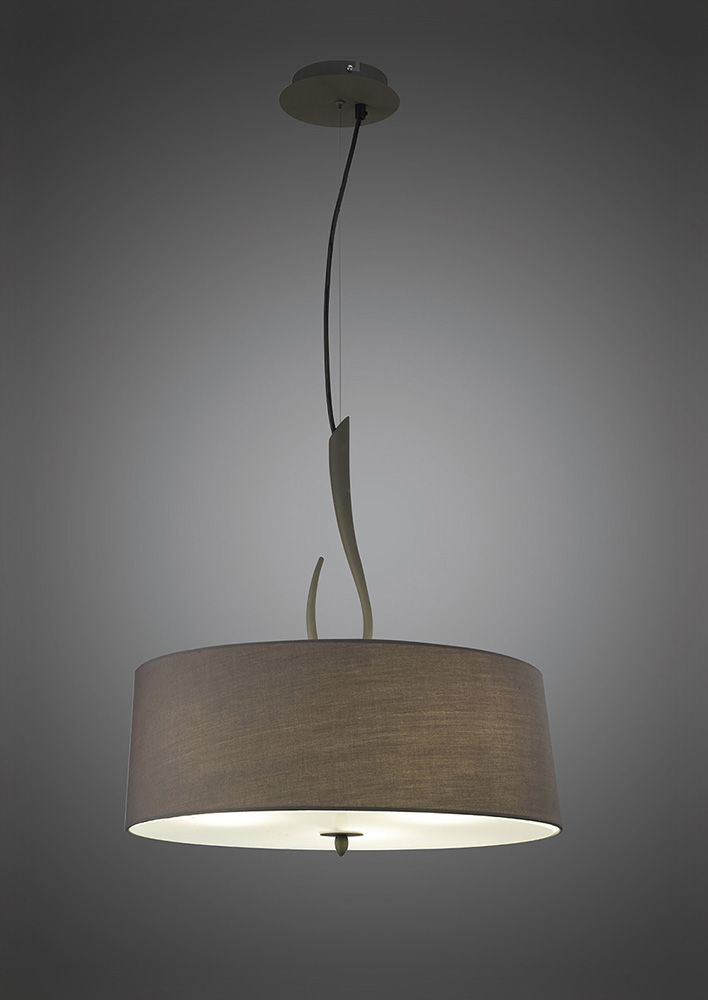 M3684 Mantra Lua Pendant 3 Light E27 Ash Grey Ash Grey Shade