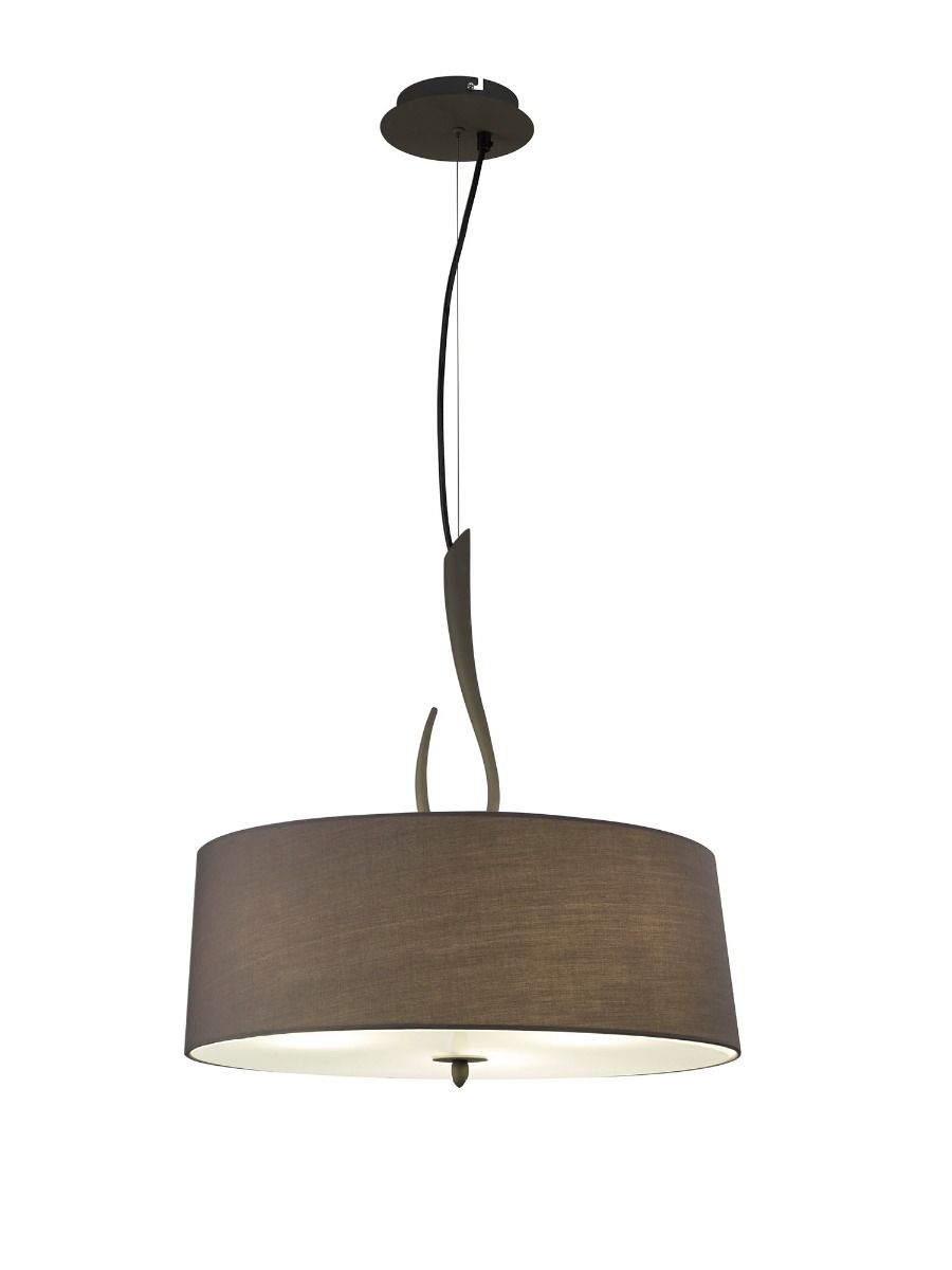 M3684 Mantra Lua Pendant 3 Light E27 Ash Grey Ash Grey Shade