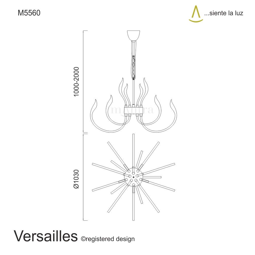 M5560 Mantra Versailles LED Polished Chrome Pendant