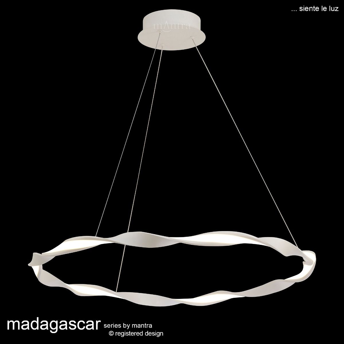 M6571 Mantra Madagascar Medium Ceiling LED White Pendant