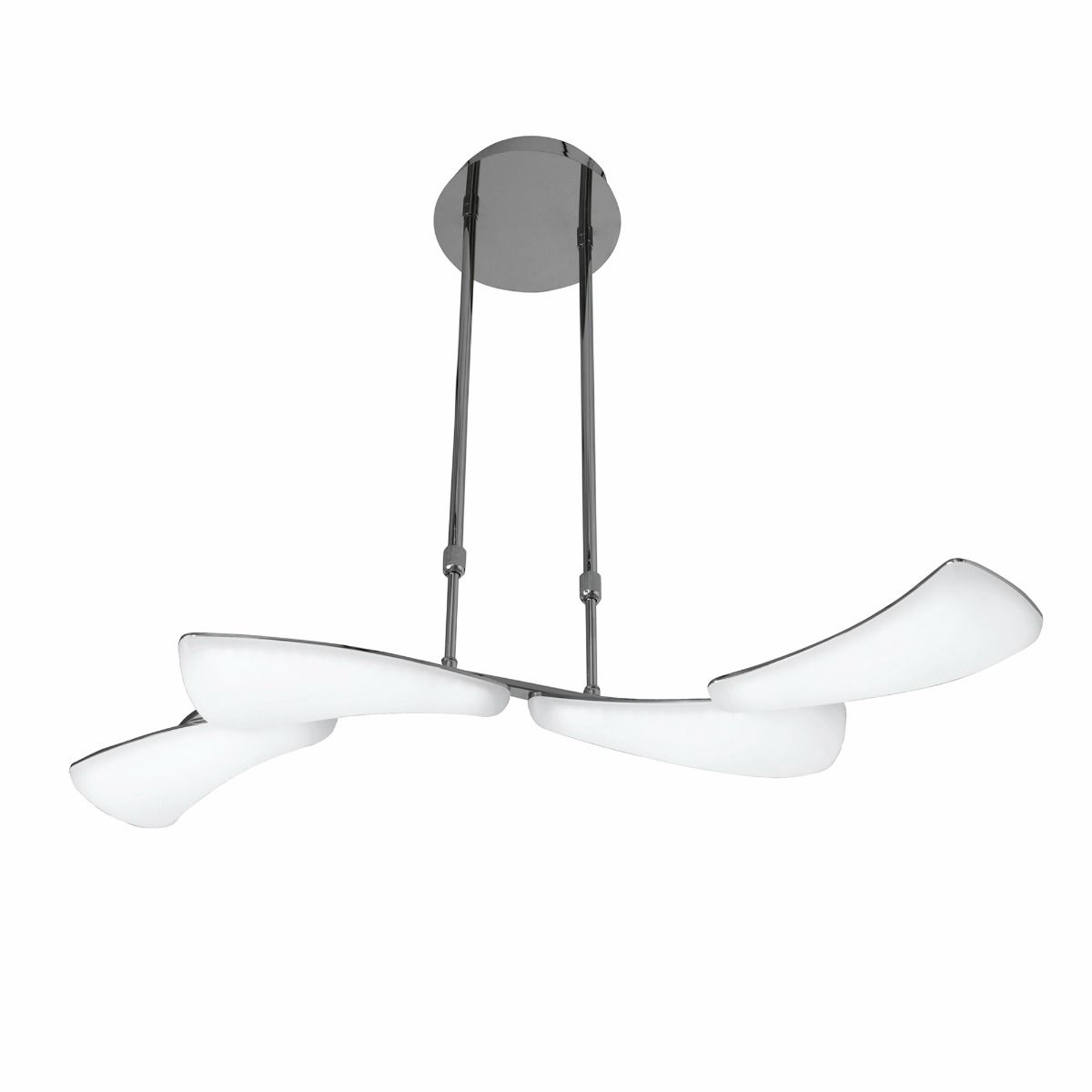 M3804 Mantra Mistral Telescopic Pendant Fitting LED Polished Chrome Frosted Acrylic