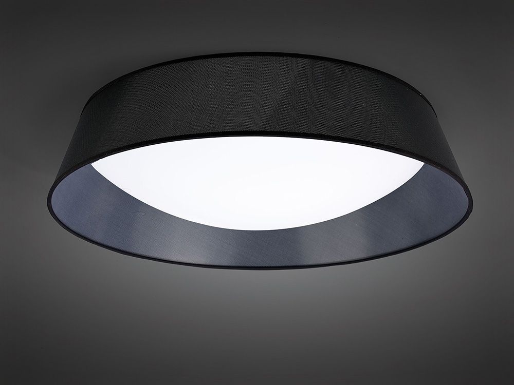 M4967 Mantra Nordica Flush Ceiling Fitting 60W LED 90cm White Acrylic Black Shade