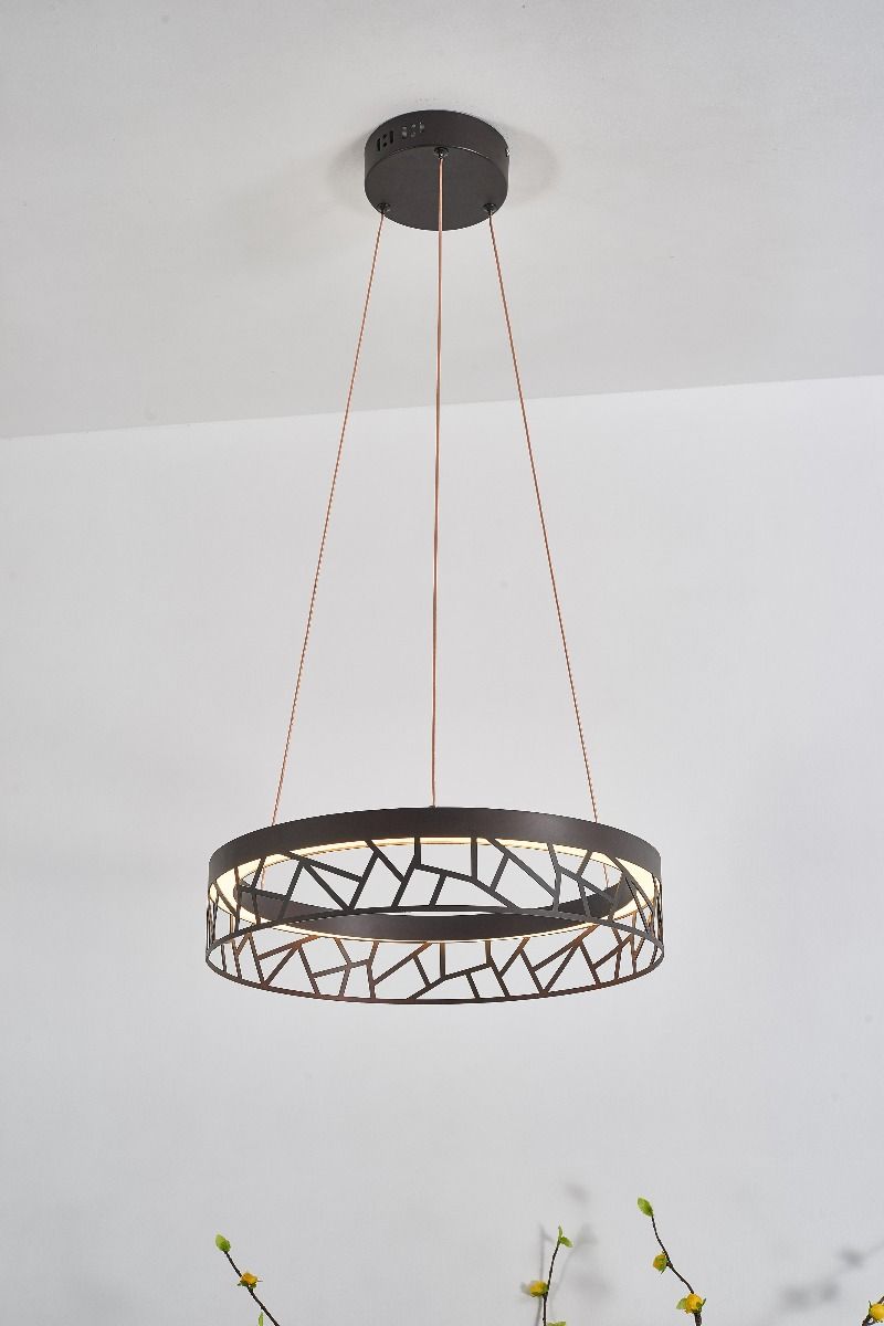 PD18022-40-1A CB Avivo Mosaic 1 Light LED Pendant Coffee Black Ceiling Fitting