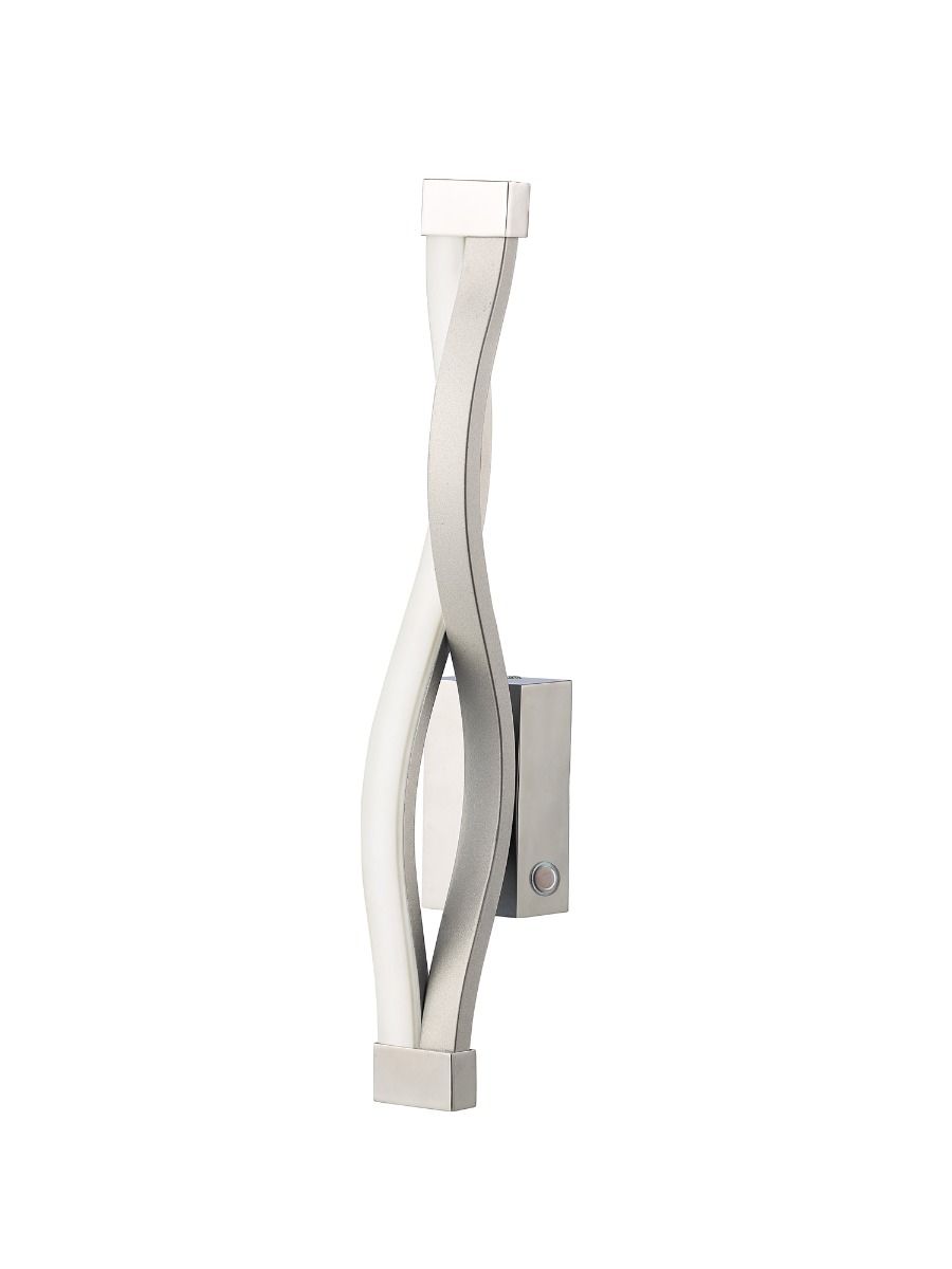 M4867 Mantra Sahara Touch Dimmer Wall Lamp 6W LED 3000K, 420lm, Silver Frosted Acrylic Polished Chrome