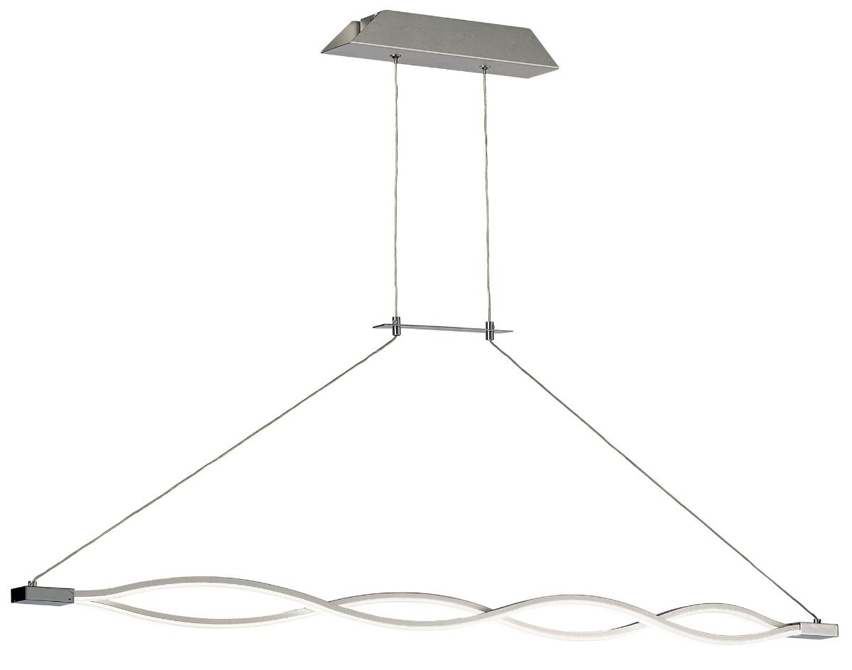 M5815 Mantra Sahara XL Pendant 42W LED 3000K, 3400lm, Dimmable Silver Frosted Acrylic Polished Chrome