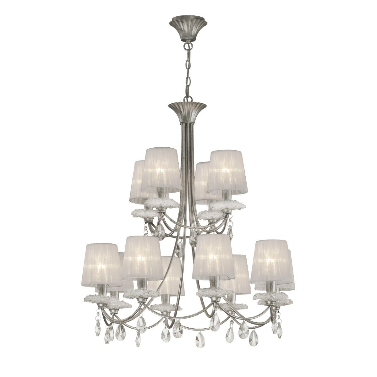 M6300 Mantra Sophie Extra Large 12 Light Silver Chandelier