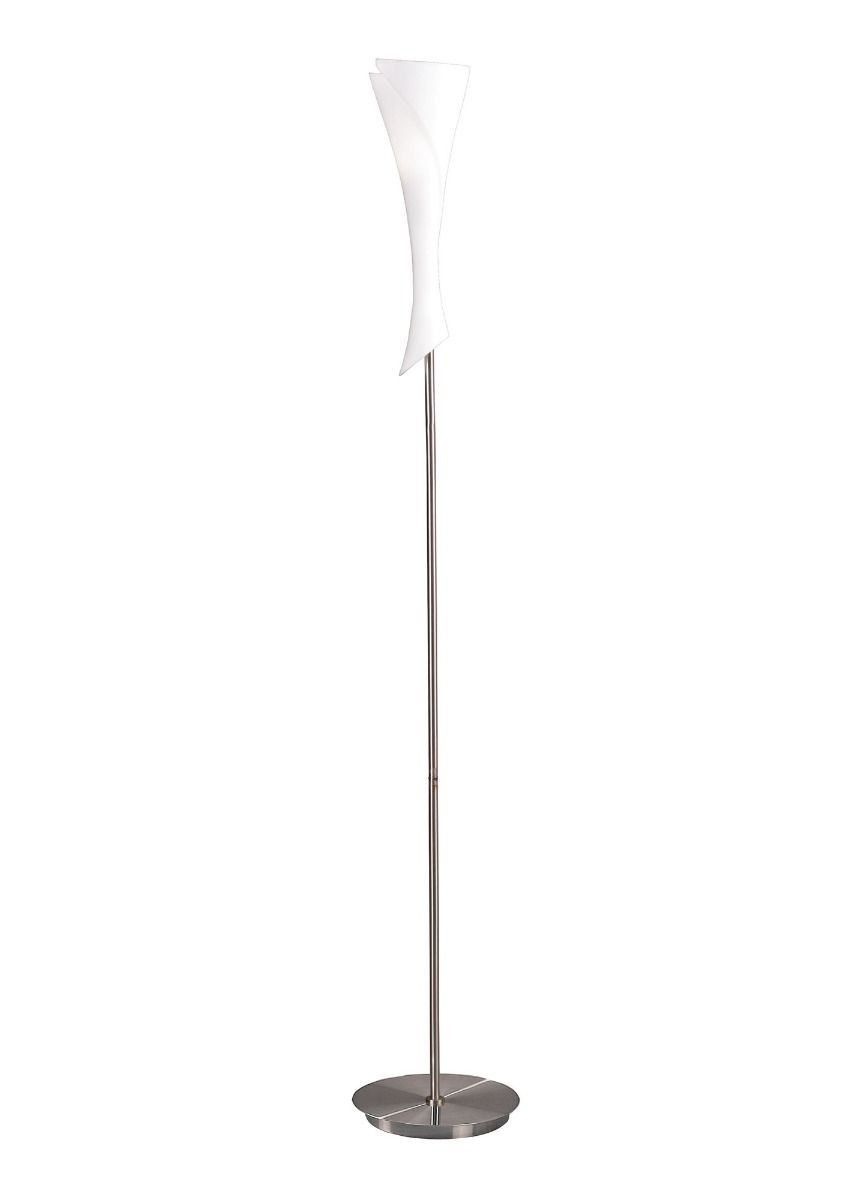 M0775 Mantra Zack Single Light Opal Glass And Matt Nickel Floor Lamp